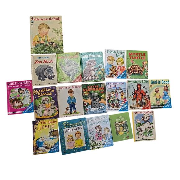 Lot of 18 Vintage Mixed Authors Read Along Hardcover Children's Story Books - Picture 1 of 9